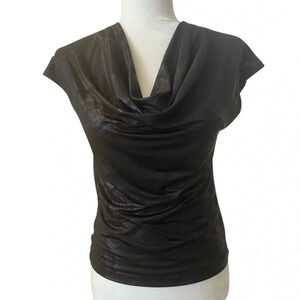 Anxiety Cafe Womens Vintage Y2k Black Cowl Neck Size Medium